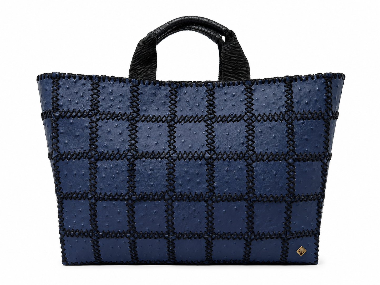 Patchwork Tote (Navy Ostrich)
