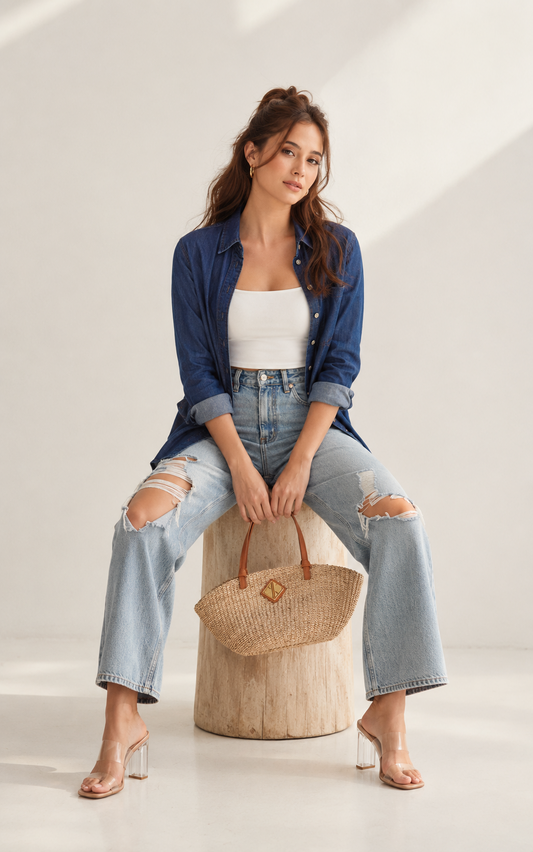 Theresa Large (Natural with Tan Leather)