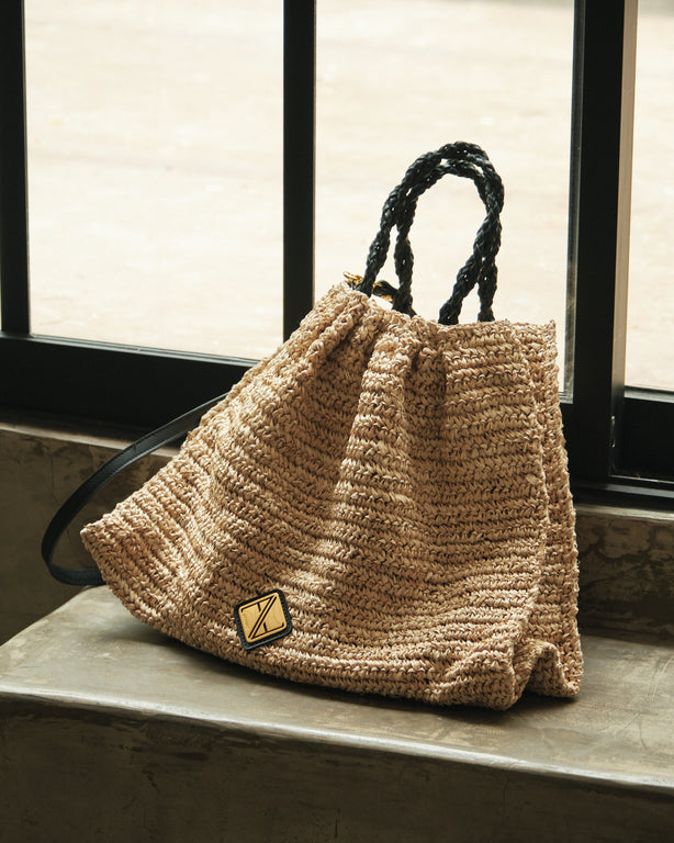 The Tess Tote in Natural and Black