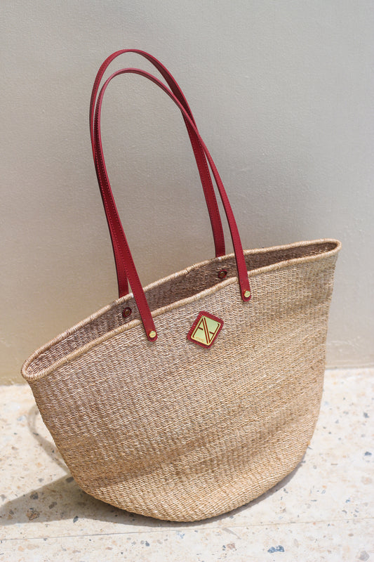 Carrie City Natural with Red Leather