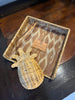 Piña Paper Napkin Holder- Brown Ikat