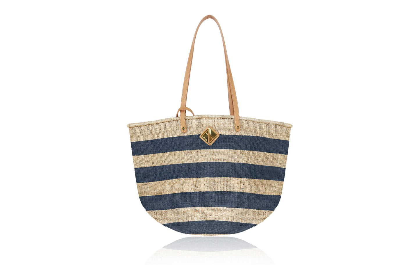 Carrie City Natural and Navy Stripes