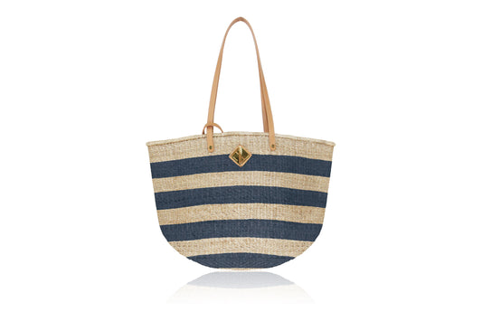Carrie City Natural and Navy Stripes
